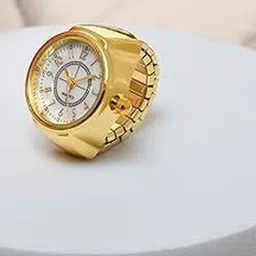 Uniqon Gold-Plated Adjustable Analog Ring Watch-picture-19