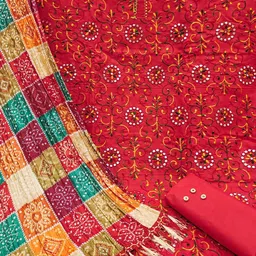 Nayanthara Trends Embroidered Unstitched Dress Material image 3