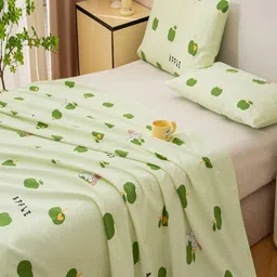 JC HOME Green & White Ethnic Motifs 140 TC King Bedsheet with 2 Pillow Covers image 5