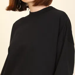 flying machine Women Full Sleeve Solid Sweatshirt image 4