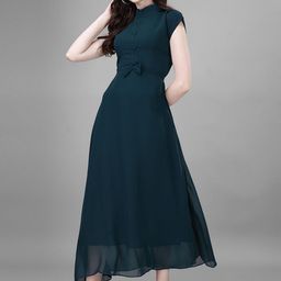 Krunal Raiyani Georgette Fit & Flare Maxi Dress-picture-29