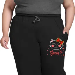 elite soul Pack of 2 Women Printed Black, Grey Track Pants image 5