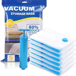 nxtnova Vacuum Storage Bags with Pump | Travel Space Saver | Hanging Zip Bags Travel Storage Vacuum Bags-picture-28