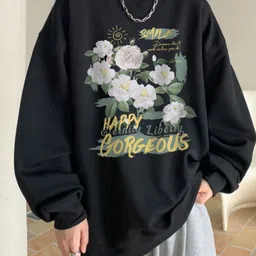 StyleCast x Revolte Men Floral Printed Round Neck Oversized Sweatshirt image 3