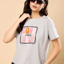 Moda Rapido Women Typography Printed Bio Finish Boxy T-shirt-picture-37