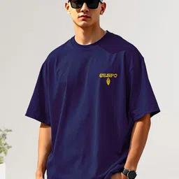 AUSK Graphic Printed Round Neck Drop Shoulder Sleeves Oversized Pure Cotton T-shirt image 2