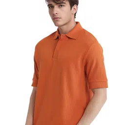 RARE RABBIT Men Self Design Polo Collar Cotton T-shirt image 2