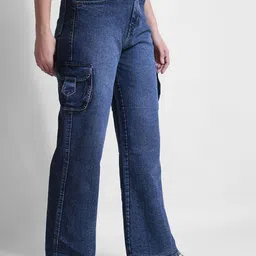 DressBerry Women Comfort Straight Fit Mid-Rise Cargo Styles Stretchable Jeans image 4