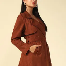 Beatnik Notched Lapel Collar Double Breasted Coat image 4