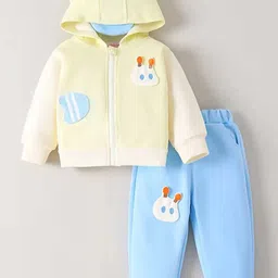 INCLUD Boys Applique Work Hooded Zipper Jacket With Joggers-image-23