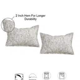 DREAM WEAVERZ White And Grey Printed Cotton 220 TC King Bedsheet Set 2.75m x 2.55m image 3