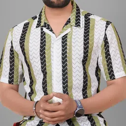 Metronaut Men Regular Fit Cuban Collar Textured Casual Shirt image 4