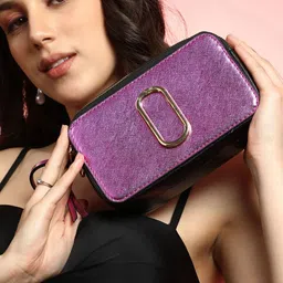 HAUTE SAUCE by Campus Sutra Leather Structured Handheld Bag with Tasselled image 2