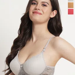 FANMADE Women Pack of 3 Full Coverage Lightly Padded Bra-picture-29