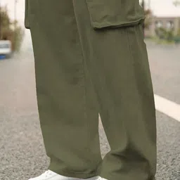 R.Code by The Roadster Life Co. Men Regular Fit High Rise Cotton Cargo Trousers image 2