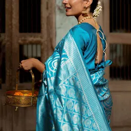 KALINI Woven Design Zari Banarasi Saree image 3