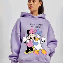 RAYACLOSET Women Graphic Printed Hooded Sweatshirt-picture-24