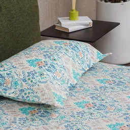 URBAN SPACE Unisex Floral 200 TC Single Bedsheet with 1 Pillow Covers image 3