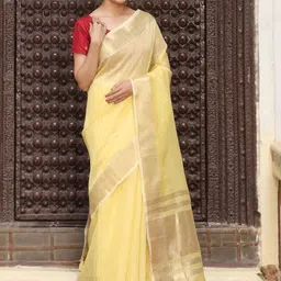 KALINI Woven Design Zari Handloom Saree image 4