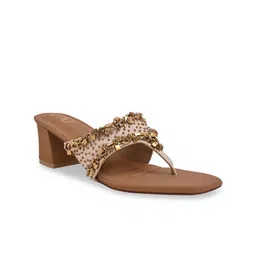 CAI Women Embellished Party Golden Mirage Thong Heels-image-87