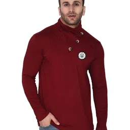 Blisstone Men Solid High Neck Slim Fit T-shirt-image-15