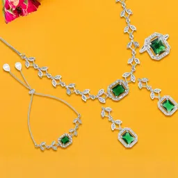 M Creation Silver-plated Jewellery Set-image-6