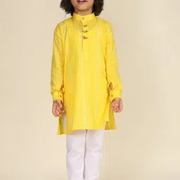LIL PITAARA Boys Regular Pure Cotton Gotta Patti Kurta with Pyjamas-picture-21