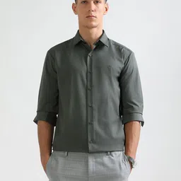 Arrow New York Men Slim Fit Solid Spread Collar Formal Shirt-picture-13