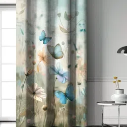 HOMEBREW FURNISHINGS Green & White Quirky Room Darkening Door Curtain-picture-27