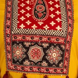 Ruaati Ethnic Motifs Printed V-Neck Pure Cotton Straight Kurta With Trousers & Dupatta image 3