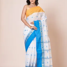 PUKU Woven Design Pure Cotton Taant Saree-picture-33