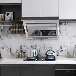 INDIAN ROYALS White & Black Marbel Design Printed Self-Adhesive & Durable Wall Sticker-image-52