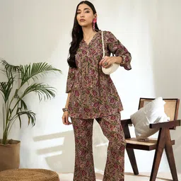 Bandia Printed Pure Cotton Tunic & Trousers Co-Ords image 4