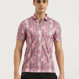 Emartos Men Geometric Printed Polo Collar Cotton Oversized T-shirt-picture-31