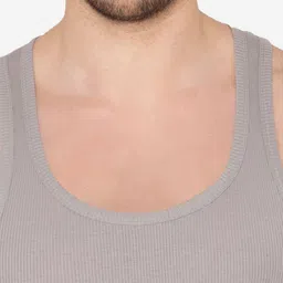 groversons paris beauty GROVERSONS Paris BeautyPack Of 2 Cotton Basic Vests RIB-VEST-GREY-GREY-S-PO2 image 3