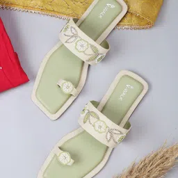 V-WALK Women Ethnic Embellished Handcrafted Design One Toe Flats-picture-28