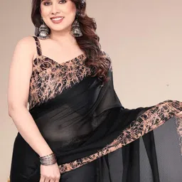 MAGNEITTA Pure Chiffon Saree image 4