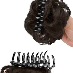 VIEWS Clip-In Curly Bun Hair Extension - Brown - 7 Inch image 2
