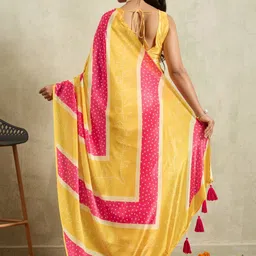 RACHNA Bandhani Printed Saree With Blouse Piece image 3