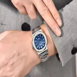 Hala Men Aluminium Dial & Stainless Steel Straps Analogue Watch Hala-3240-Blue image 5