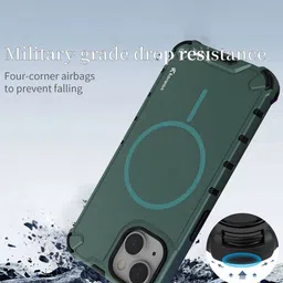 Karwan Unisex iPhone 13 Rugged Magnetic Dual-Layer Armor Protection Back Case image 4