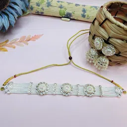 VATSALYA creation Alloy Gold- plated Pink Jewellery Set image 2