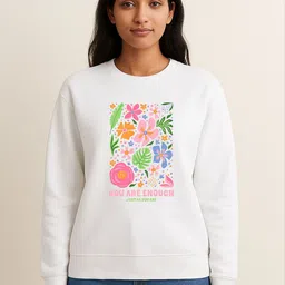 Anikmart Typography Printed Round Neck Long Sleeves Organic Cotton Pullover Sweatshirt-image-40