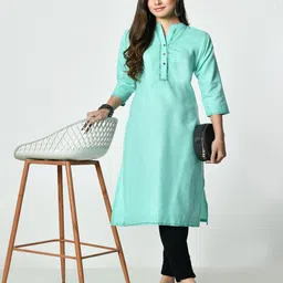 MAURYA MAURYA Ethnic Motifs Yoke Design Mandarin Collar Straight Kurta image 2