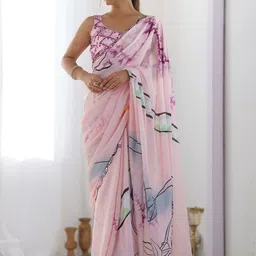 CaniBani Sequinned Silk Blend Designer Saree image 5