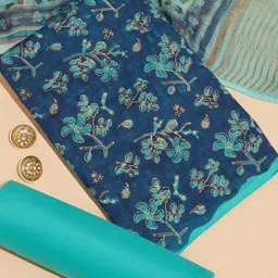 Taneira Printed Pure Silk Unstitched Dress Material image 1