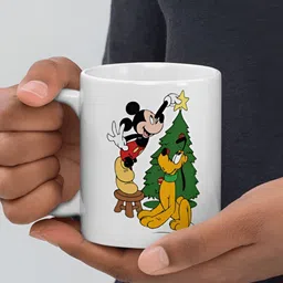 Mr UVD White & Green Cartoon Characters Printed Ceramic Matte Mug 350 ml image 3