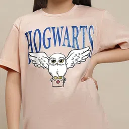 Kids Ville Girls Graphic Printed Round Neck Cotton Oversized T-shirt image 2