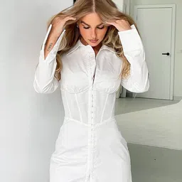 StyleCast Women Shirt Collar Corset Mini Dress-image-46