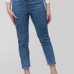 COUTUME COLLECTIONS Women Straight Fit Mid-Rise Light Fade Stretchable Jeans-image-25